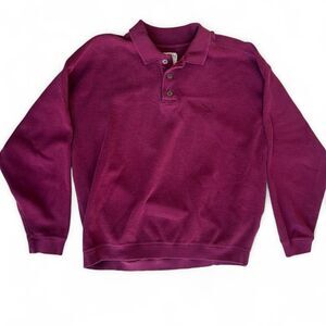 Vintage Original Island Sport 1991 Henley Sweater M Burgundy